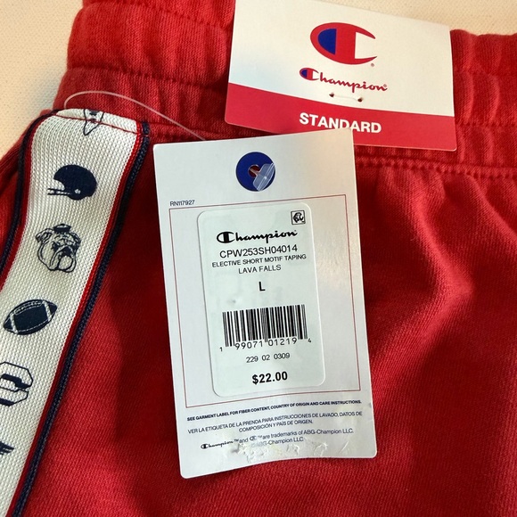 Champion Women's Mid-Rise French Terry Pull-On Shorts Red L - Picture 6 of 6
